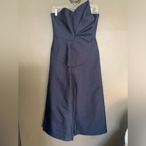 From Anthropologie, duchess satin navy jumpsuit